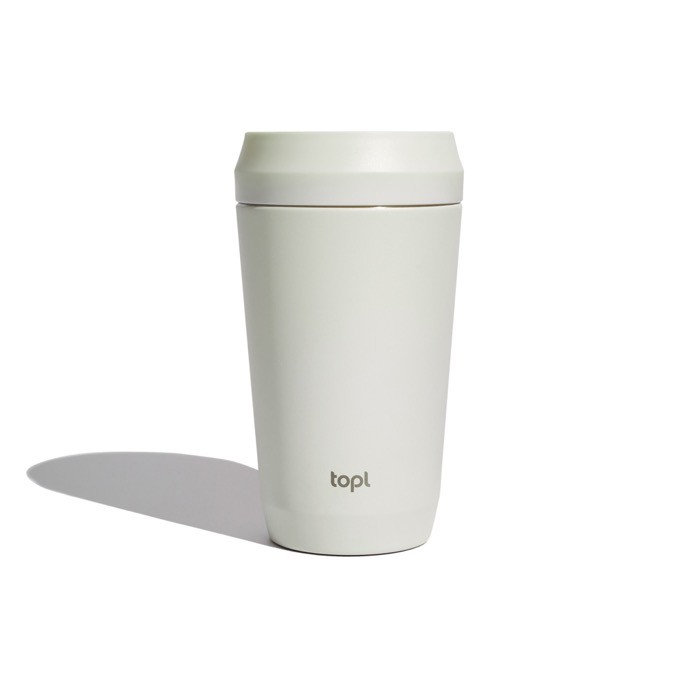 Recycled stainless steel thermal mug, 360° lid, 354ml