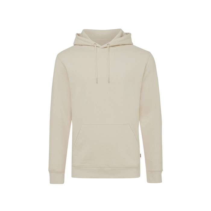 Soft undyed eco cotton sweatshirt with logo, 340 g/m²