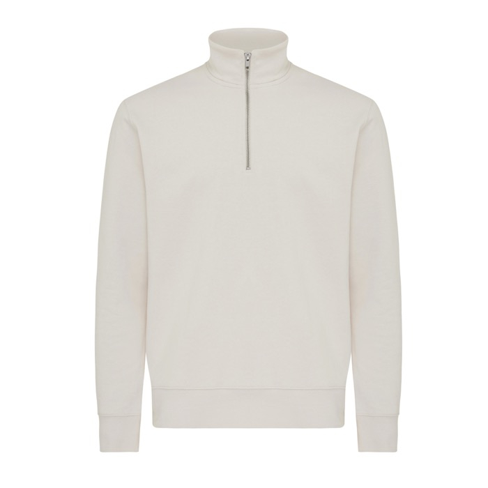 Unisex recycled cotton half-zip jumper, modern fit, 300 g/m2