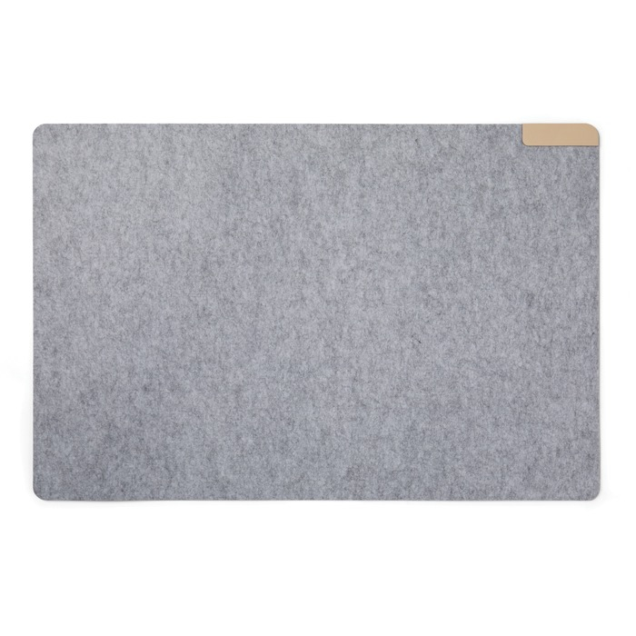 Recycled felt desk mat with anti-slip backing
