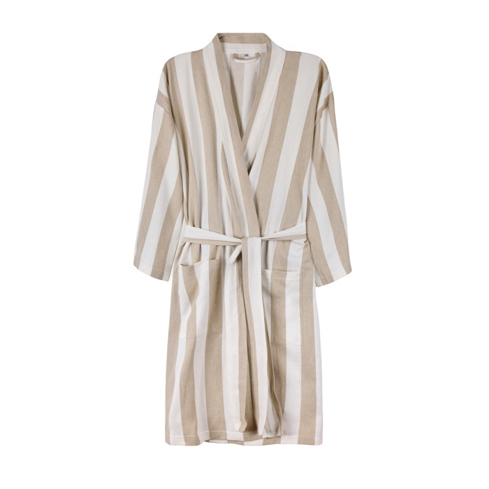 Recycled cotton hammam-style robe, adjustable fit, S/M, 200 g/m²