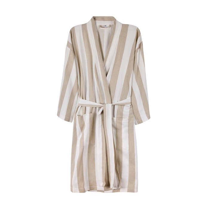 Recycled cotton hammam-style robe, adjustable fit, L/XL, 200 g/m²