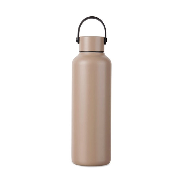 Recycled stainless steel thermal bottle, minimalist handle, 600ml