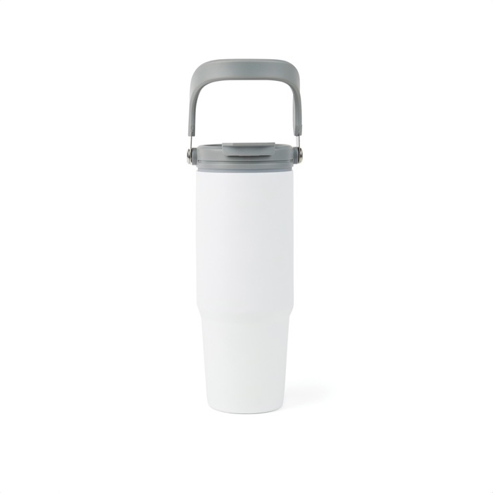 Recycled stainless steel thermal bottle with handle, 880 ml