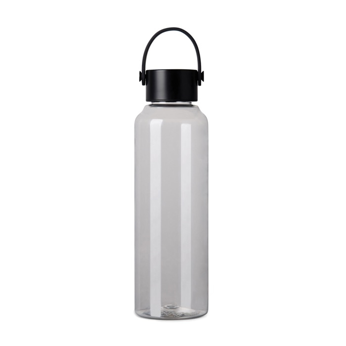 Recycled rPET bottle, minimalist design, steel lid, handle, 550ml
