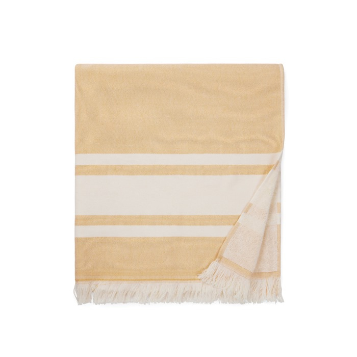 Quick-dry cotton hammam beach towel, 360 g/m²