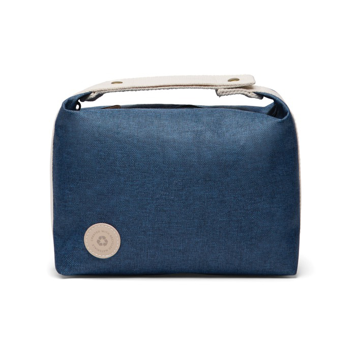 Recycled polyester toiletry bag with inner pocket and handle
