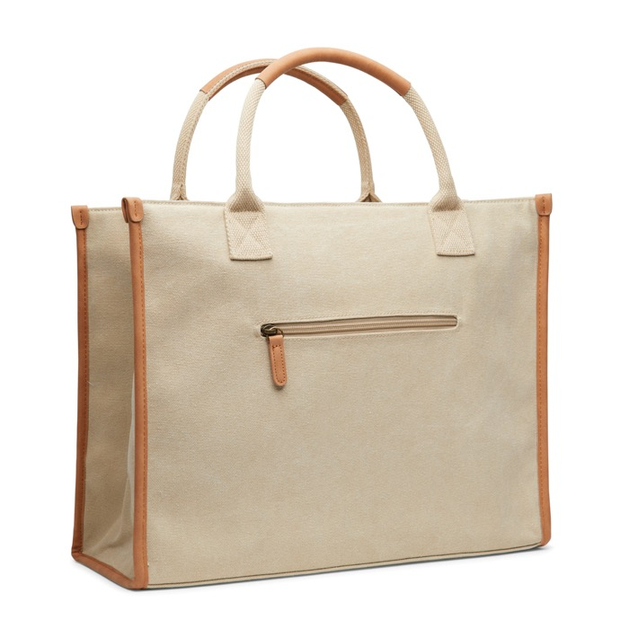 Large recycled canvas office bag with laptop pocket