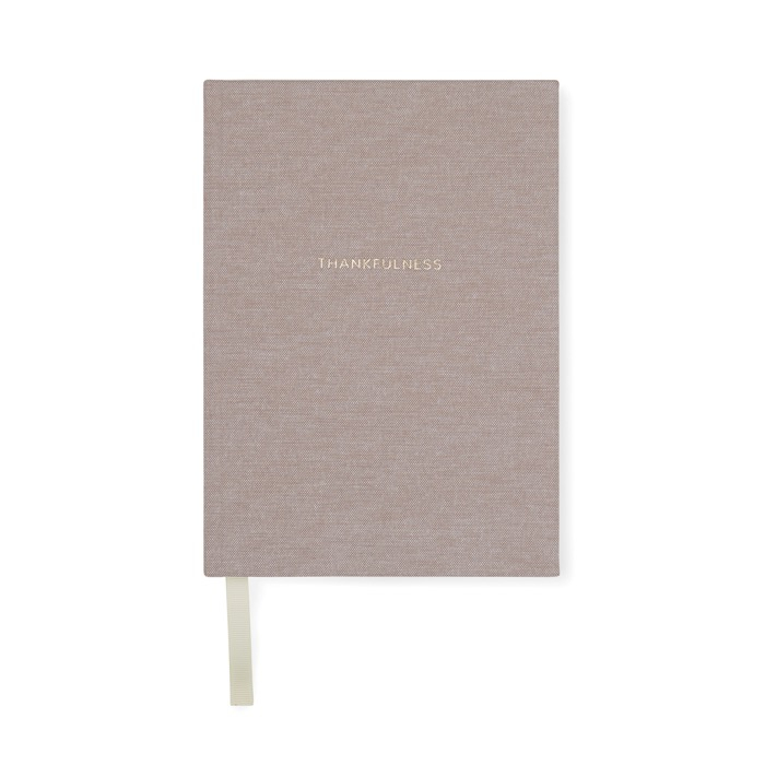 Recycled paper journal with fabric cover and ribbon marker, A5
