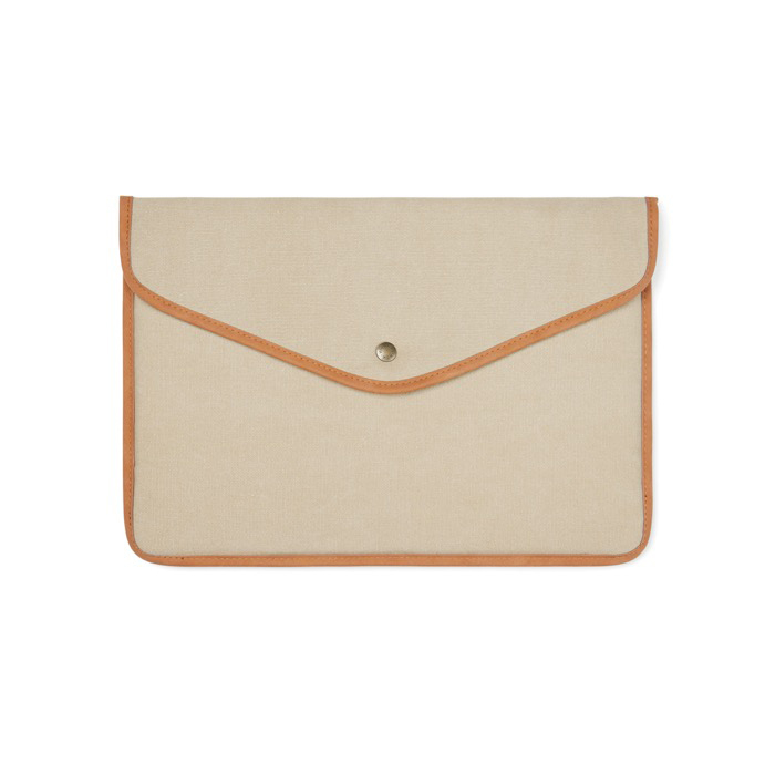 Recycled canvas laptop sleeve with colour trim, 14"