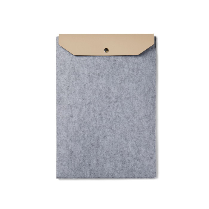 Recycled felt laptop sleeve with flap closure, 17"