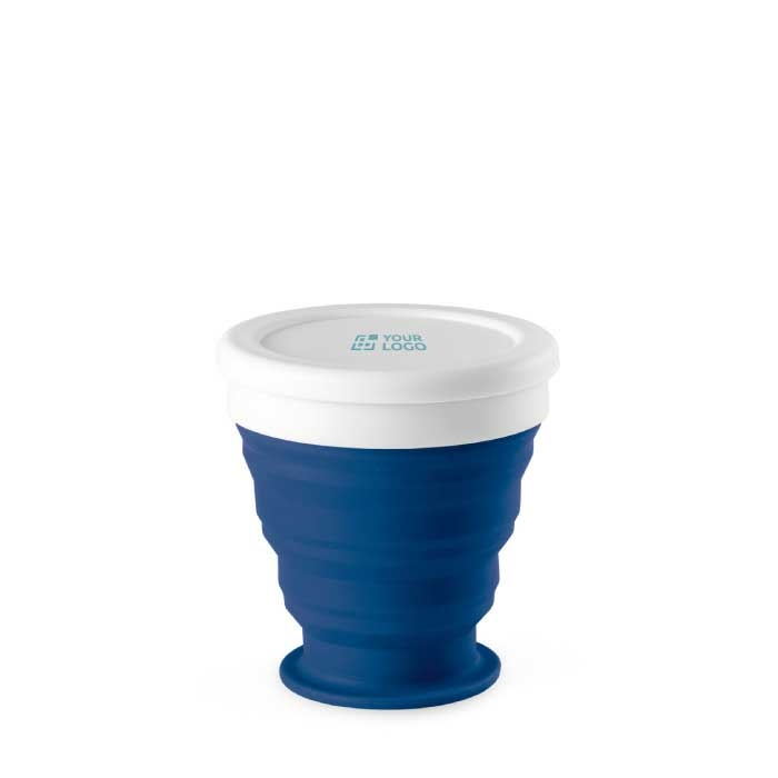 Collapsible silicone travel mug in colours, 250ml