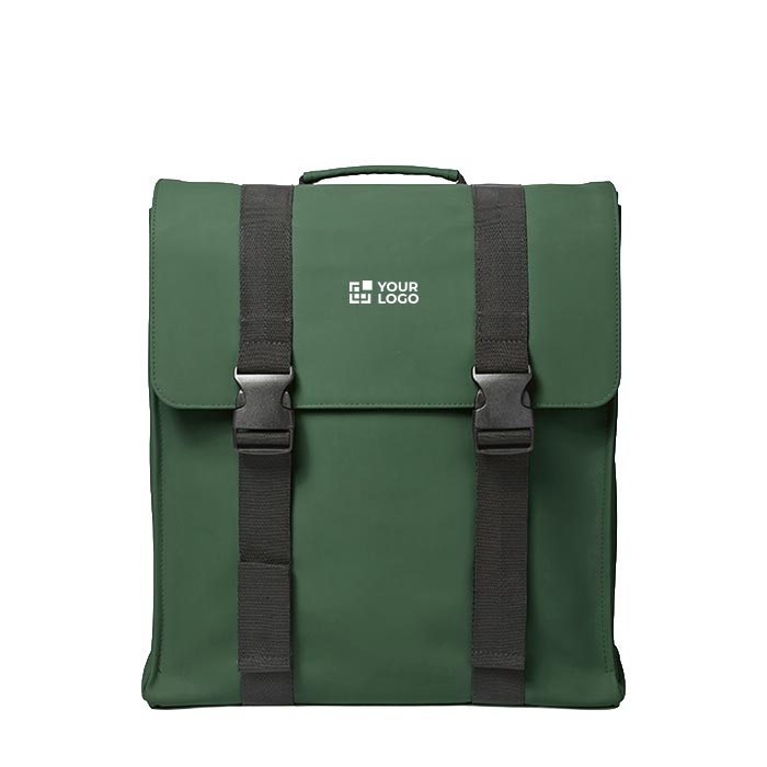 Recycled synthetic leather and recycled plastic backpack for 17" laptop
