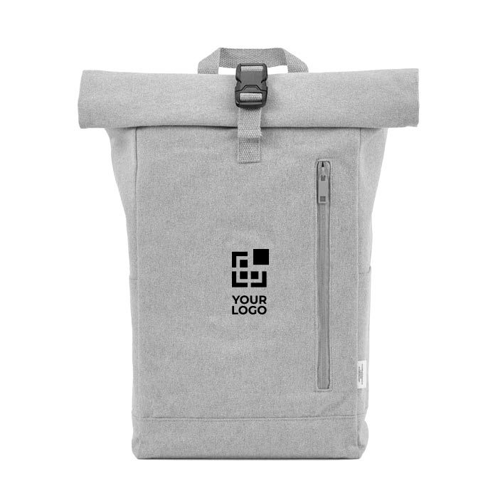 Eco roll-top backpack with reinforced base and front pocket 16 L