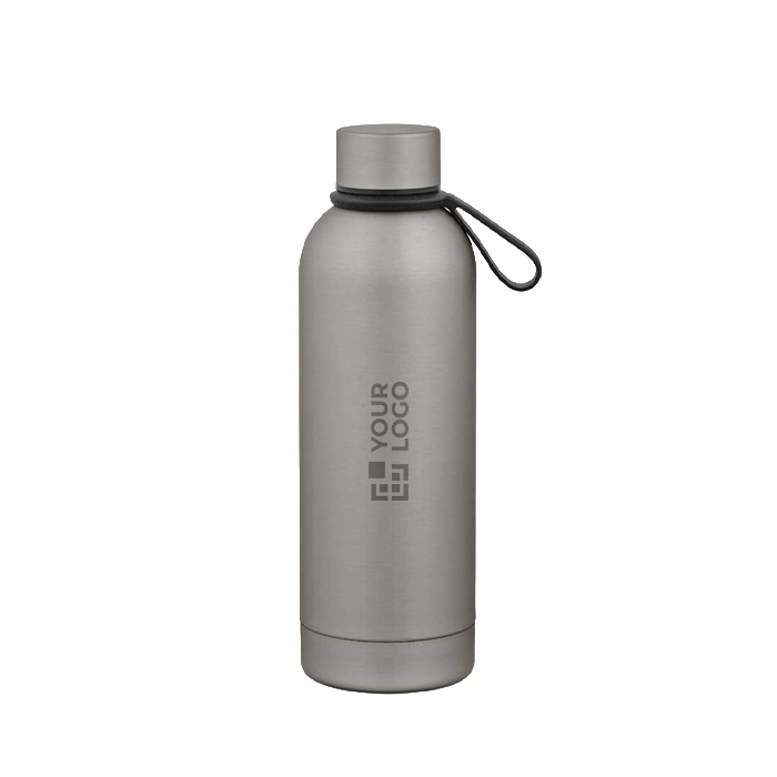 Recycled stainless steel thermal bottle with silicone handle 490 ml