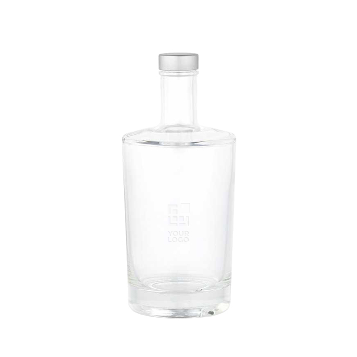 Cylindrical glass bottle with silver leakproof cap 540 ml