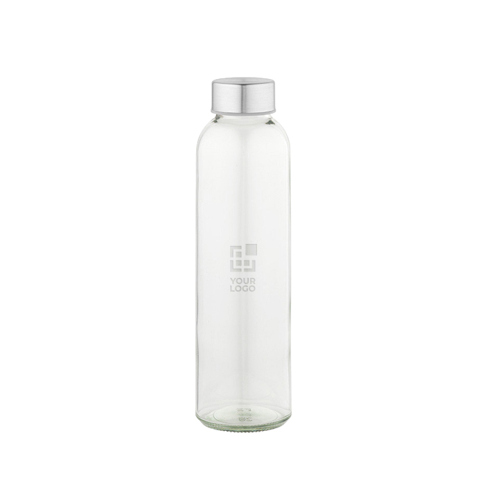Glass bottle with silver drip-proof screw cap 510 ml