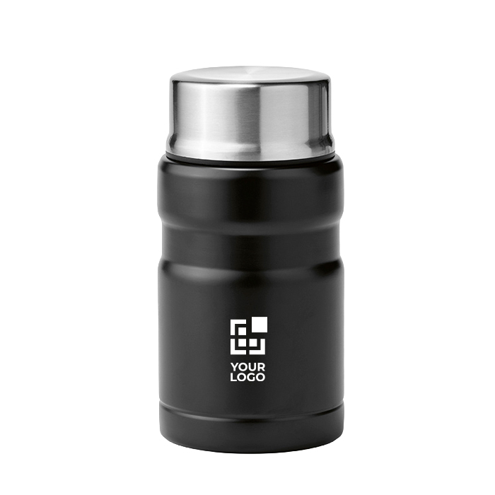 Recycled steel food jar with foldable spoon 740ml