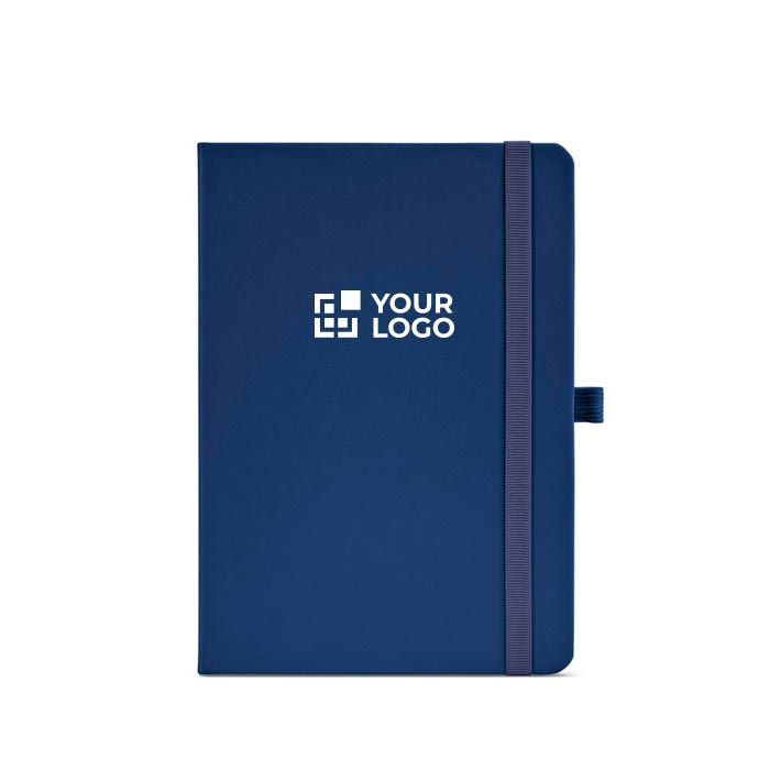 A5 recycled synthetic leather notebook with elastic closure and lined pages