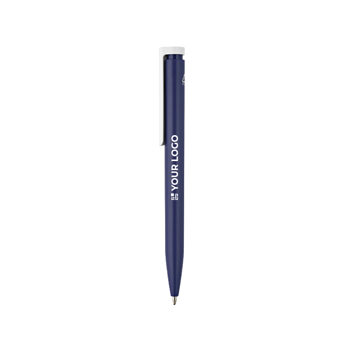 Recycled plastic pen with an ultra-lightweight design and blue ink