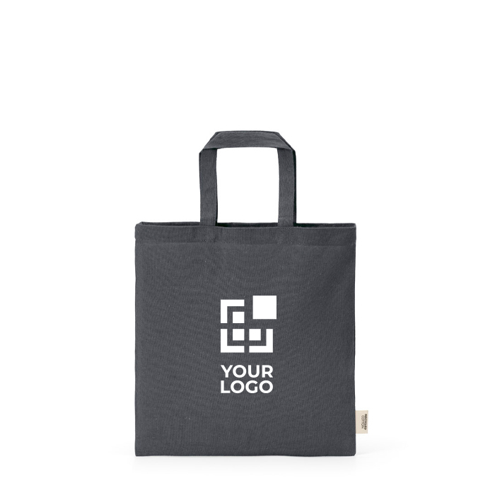 Natural recycled cotton bag with 30 cm handles and 140 g/m²