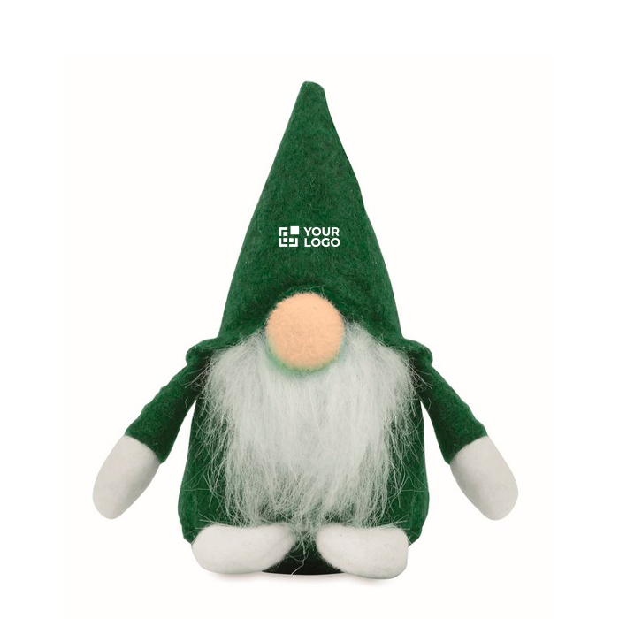 Decorative felt gnome with polyester beard and cotton filling