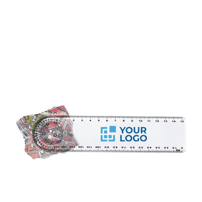 Transparent ruler with magnifying glass for events