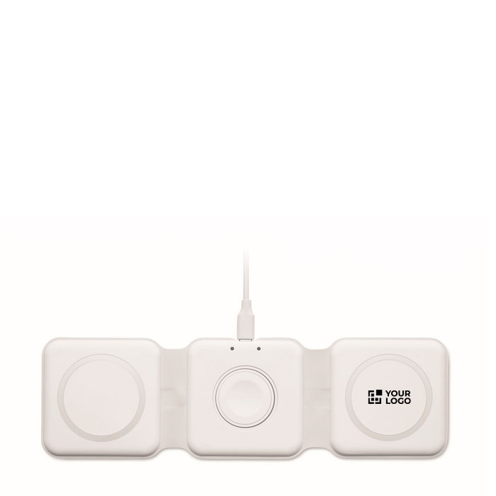 Foldable wireless charging station with 3 charging points, 15W