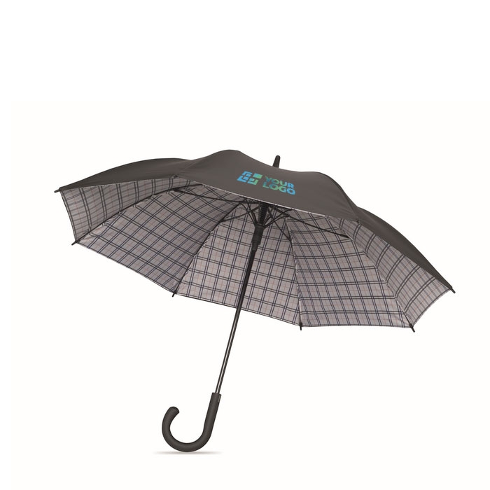 Windproof pongee umbrella with checked interior design, Ø58