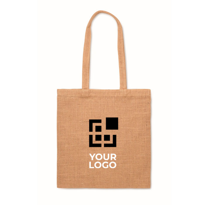Sustainable tote bag made of jute with long handles