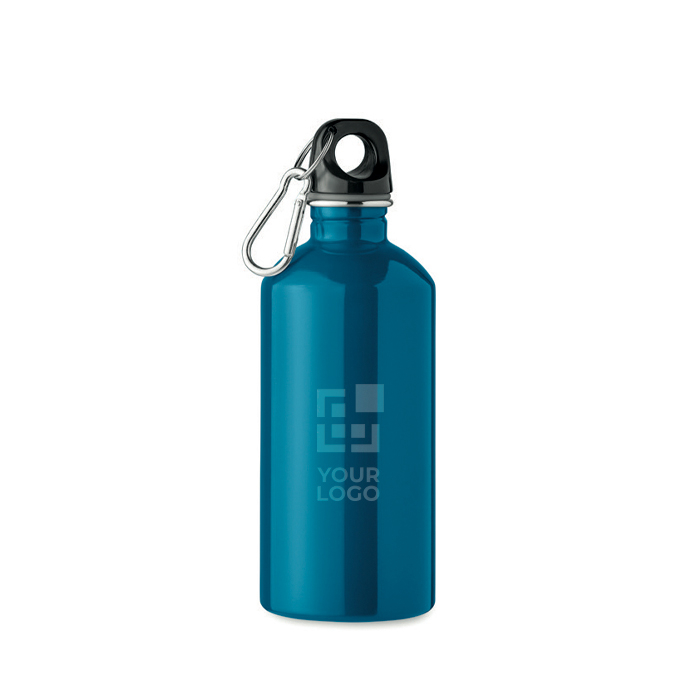 Recycled stainless steel bottle with carabiner 500 ml