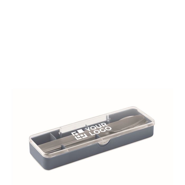 Stainless steel cutlery set in plastic case