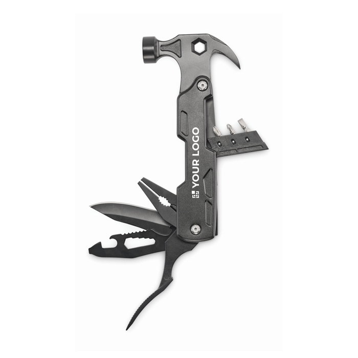 14-in-1 multi-tool hammer in stainless steel and aluminum