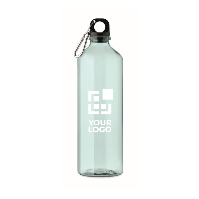 Translucent RPET bottle with carabiner 750ml