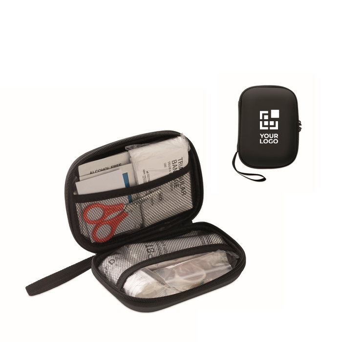 First aid kit in rigid plastic case