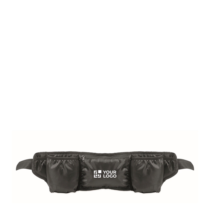 Sport RPET polyester waist bag with pockets and mesh