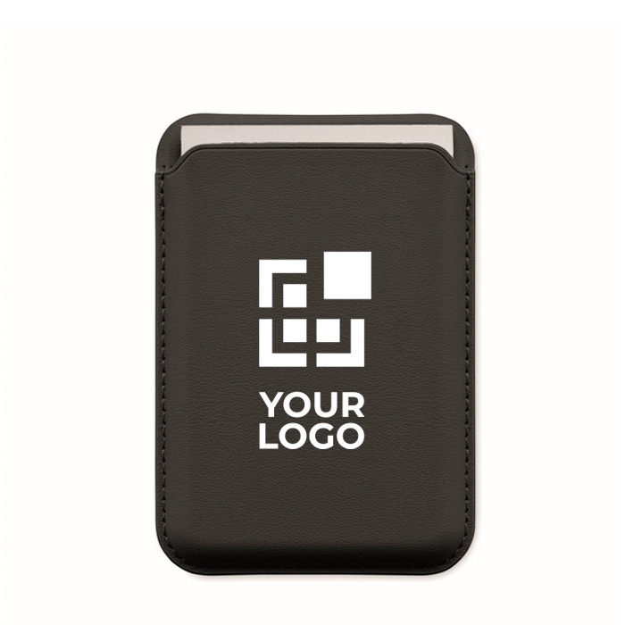 Magnetic PU faux leather card holder for 3 cards