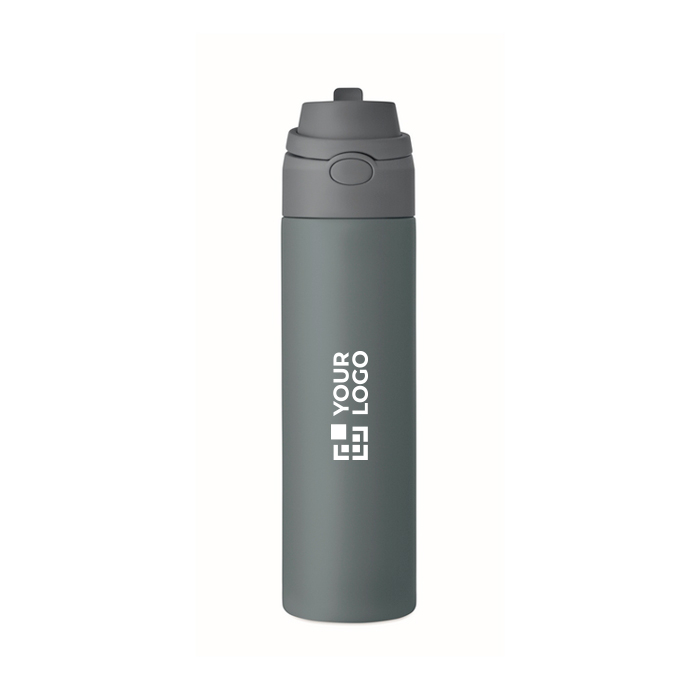 Recycled stainless steel bottle with 2-in-1 straw 650 ml