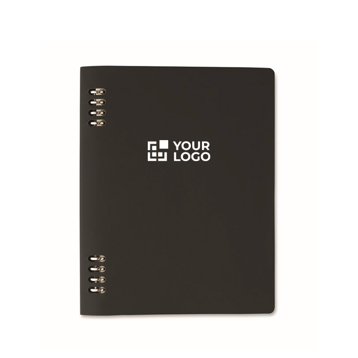 Refillable A5 notebook with recycled PU cover and lined pages