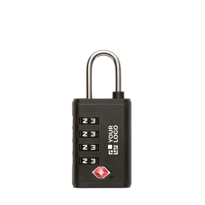 TSA iron padlock with plastic body and 4-digit combination