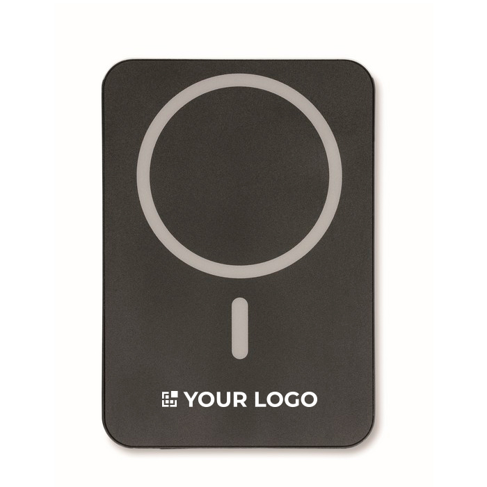 Ultra-slim magnetic power bank made from recycled aluminium with cable 5,000mAh