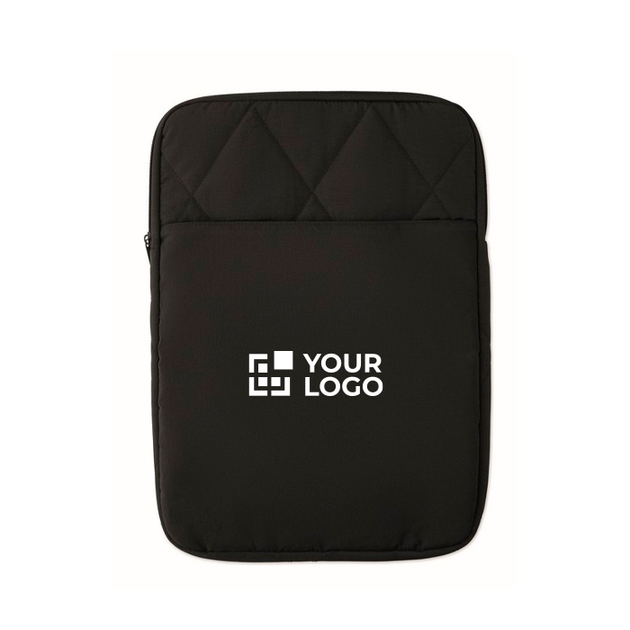 Padded nylon laptop sleeve with front pocket 15''