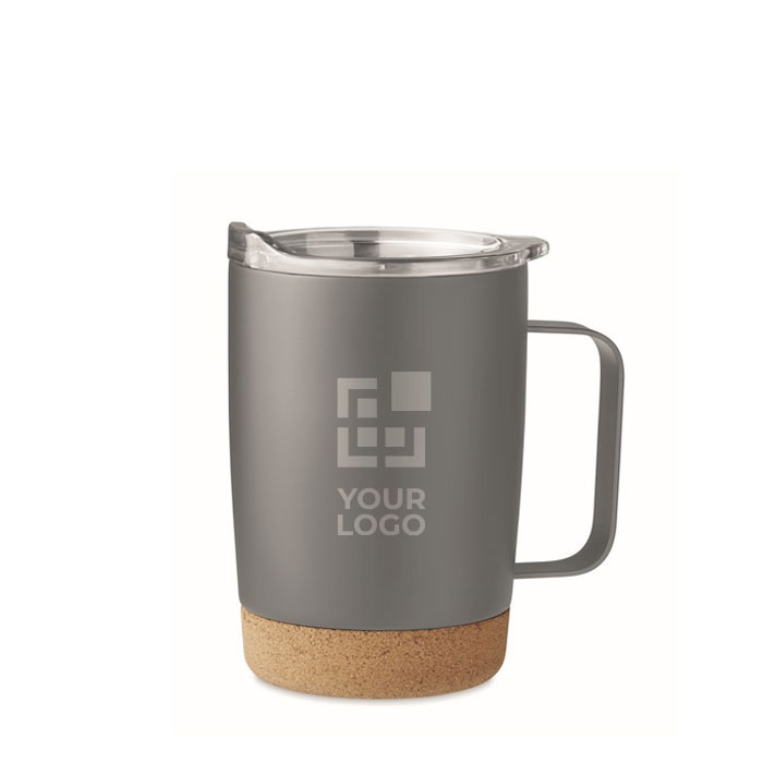 Mug with double inner wall and cork base, 300 ml