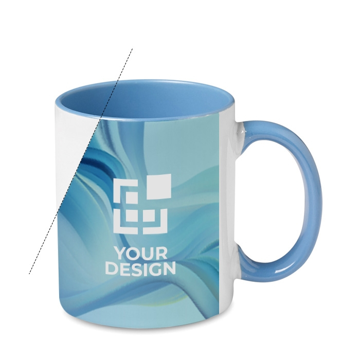 Ceramic coffee mug & coloured interior for sublimation, 300 ml