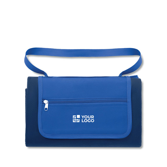 Picnic blanket with carrying loop, foldable