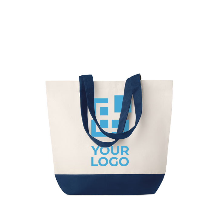 Canvas shopping bag with coloured base, 170 g/m2