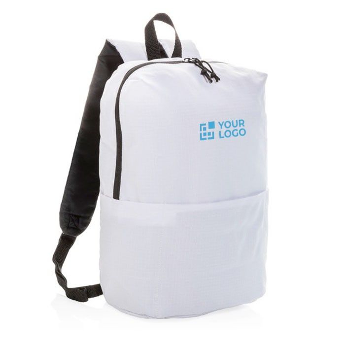 Logo-branded daily backpacks in polyester