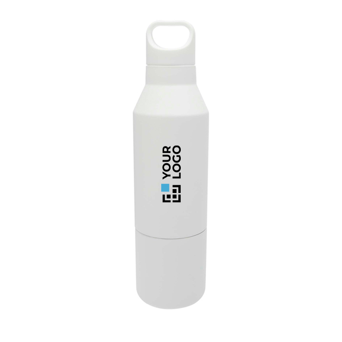 Recycled stainless steel thermal bottle with removable cup, 600 ml