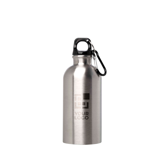 Recycled stainless steel bottle, carabiner, 400ml