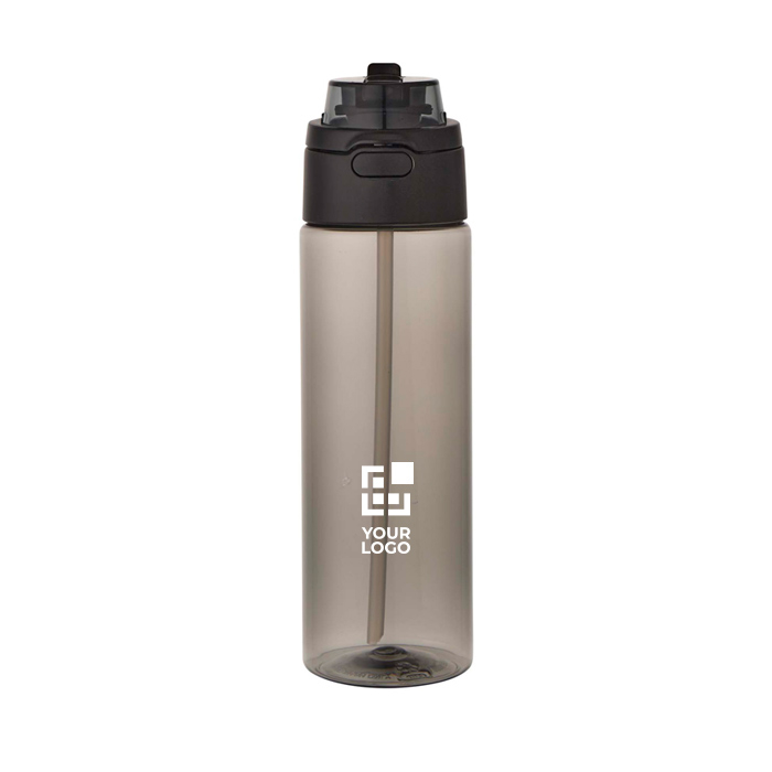 Bottle with integrated straw and leakproof push-button lid 700ml
